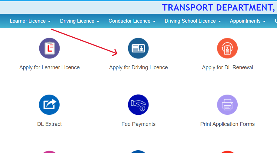 Apply for driving Licence